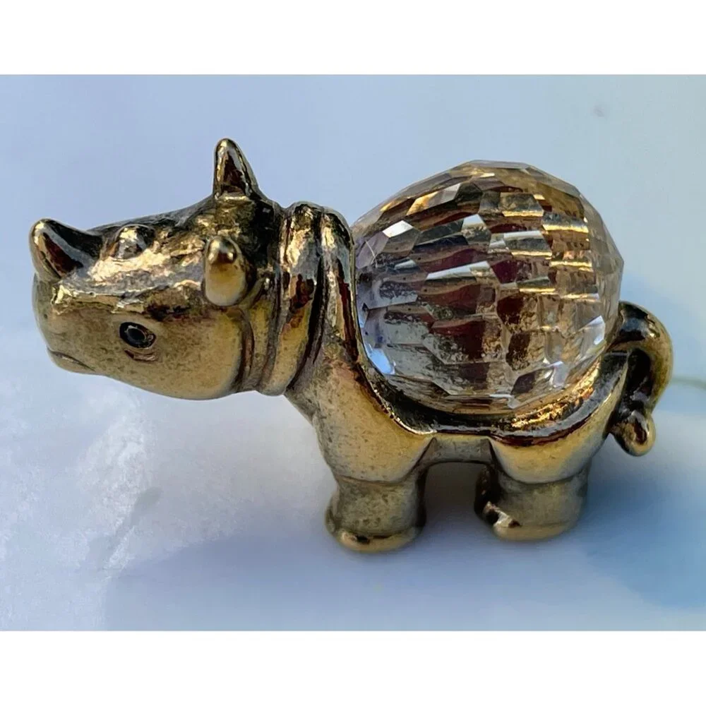 Vintage 1970s Lot 3 Miniature blown glass animals Duck, elephant, Rhino - Picture 3 of 8